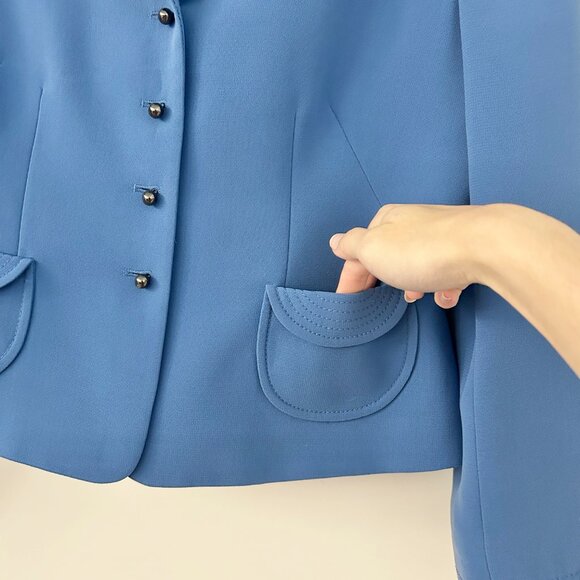 Tahari Arthur S. Levine French Blue Jagger Suit Blazer Jacket Size 12 Petite NWT - Picture 5 of 8